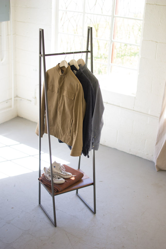 A-frame rack with lower shelf - The Nifty Decor