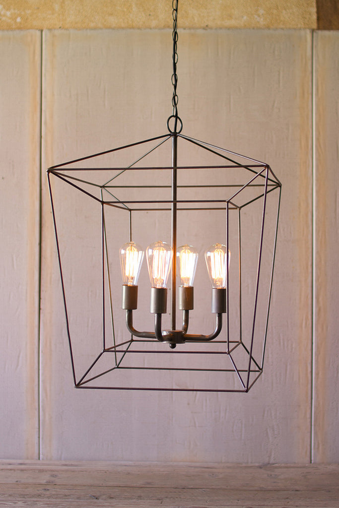 Square iron bar pendant light - The Nifty Decor