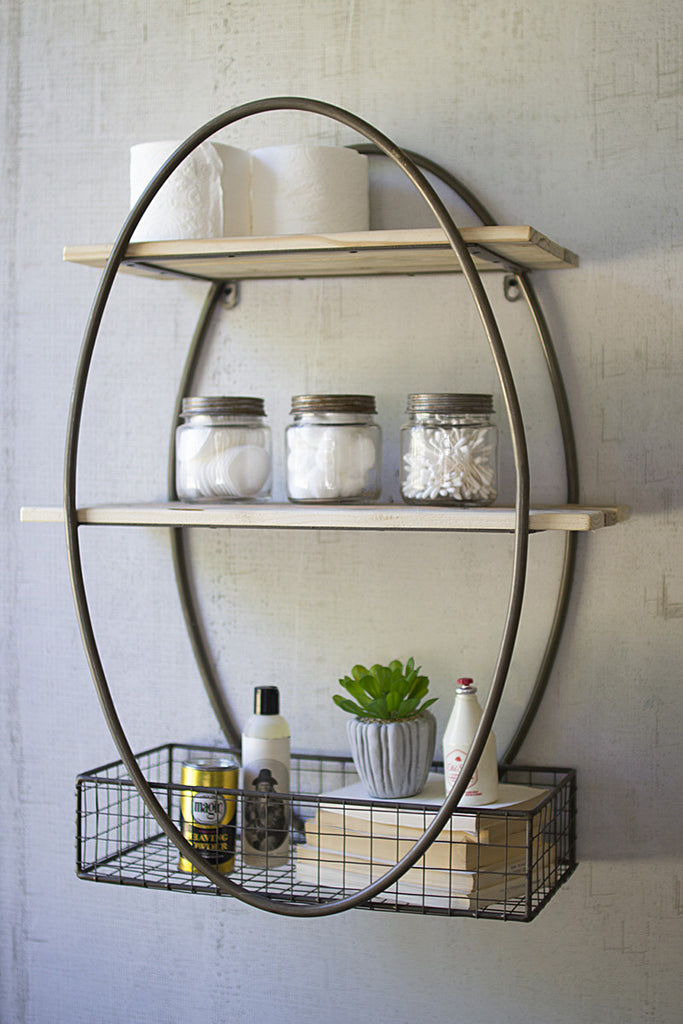 Oval unit with wood shelves - The Nifty Decor