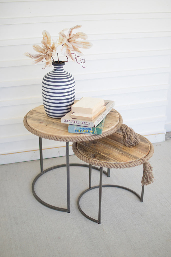 Nesting tables rope accent set of 2 - The Nifty Decor