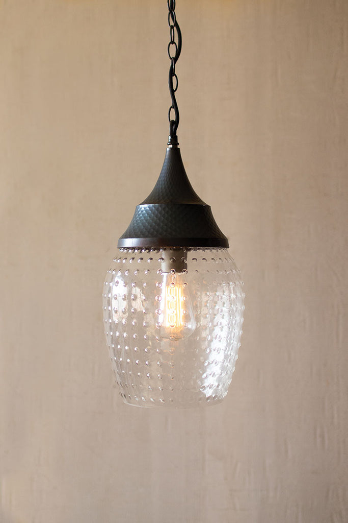 Teardrop glass pendant light with metal cap - The Nifty Decor