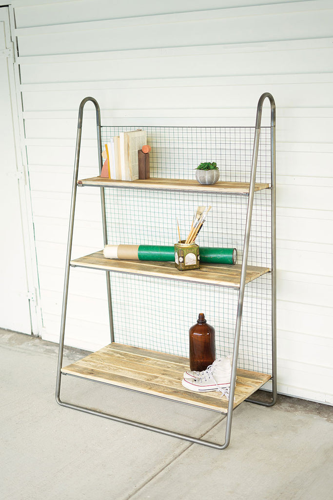Three tiered recycled shelving - The Nifty Decor