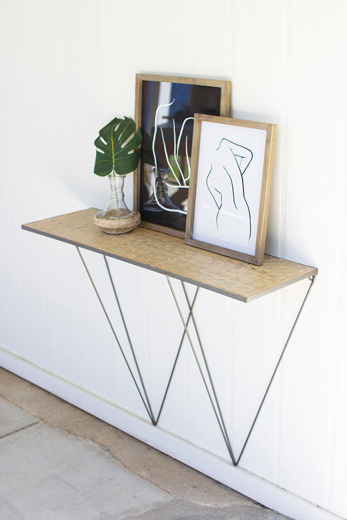 Woven bamboo top console - The Nifty Decor
