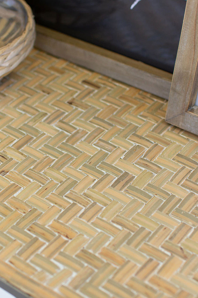 Woven bamboo top console - The Nifty Decor