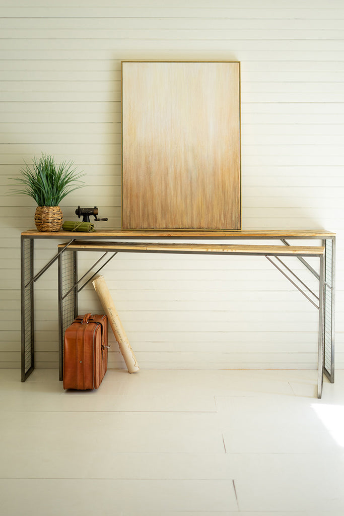 Set of 2 Recycled wood & metal console tables - The Nifty Decor