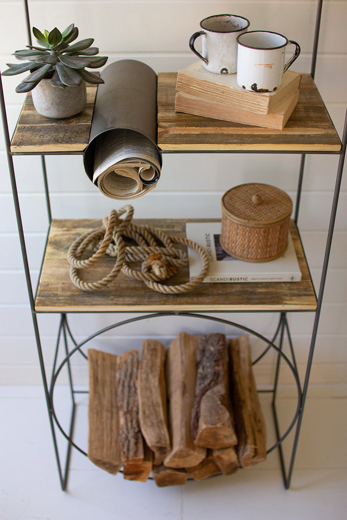 Tall shelf with round shelf detail - The Nifty Decor