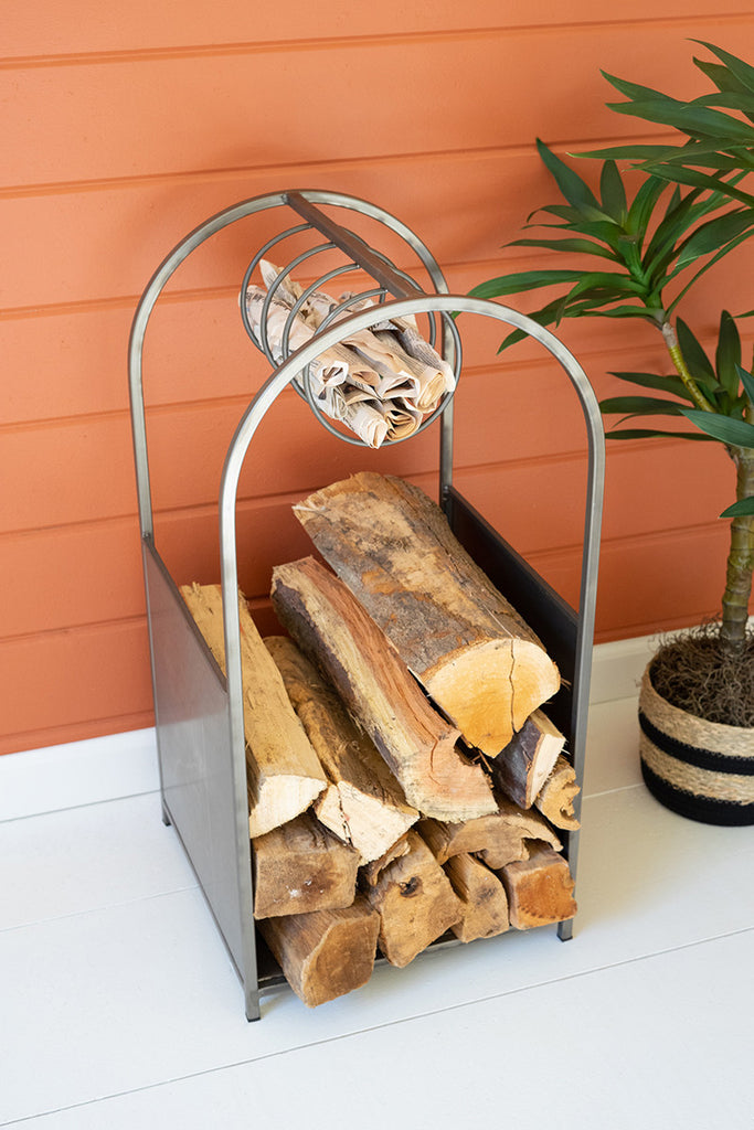 Metal firewood stand - The Nifty Decor