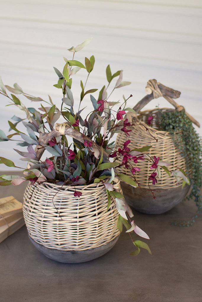 Wood & willow baskets, set of 2 - The Nifty Decor