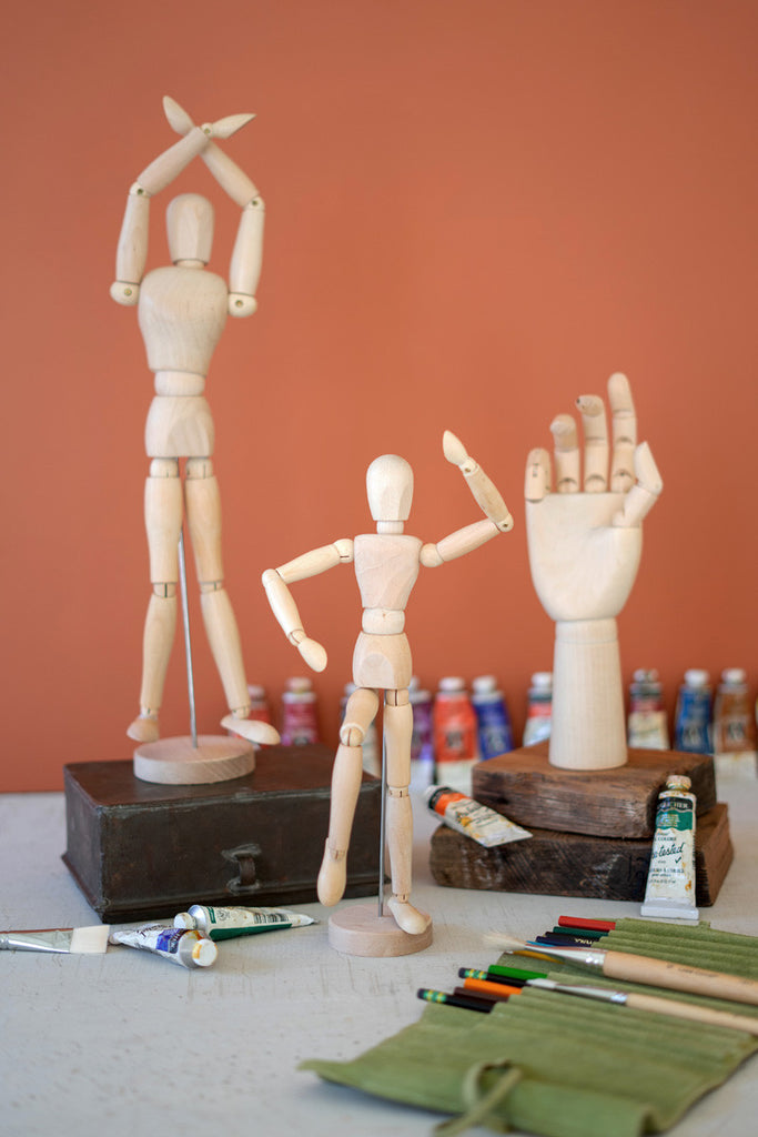 Small wooden human artists' mannequin - Bombay Mercantile