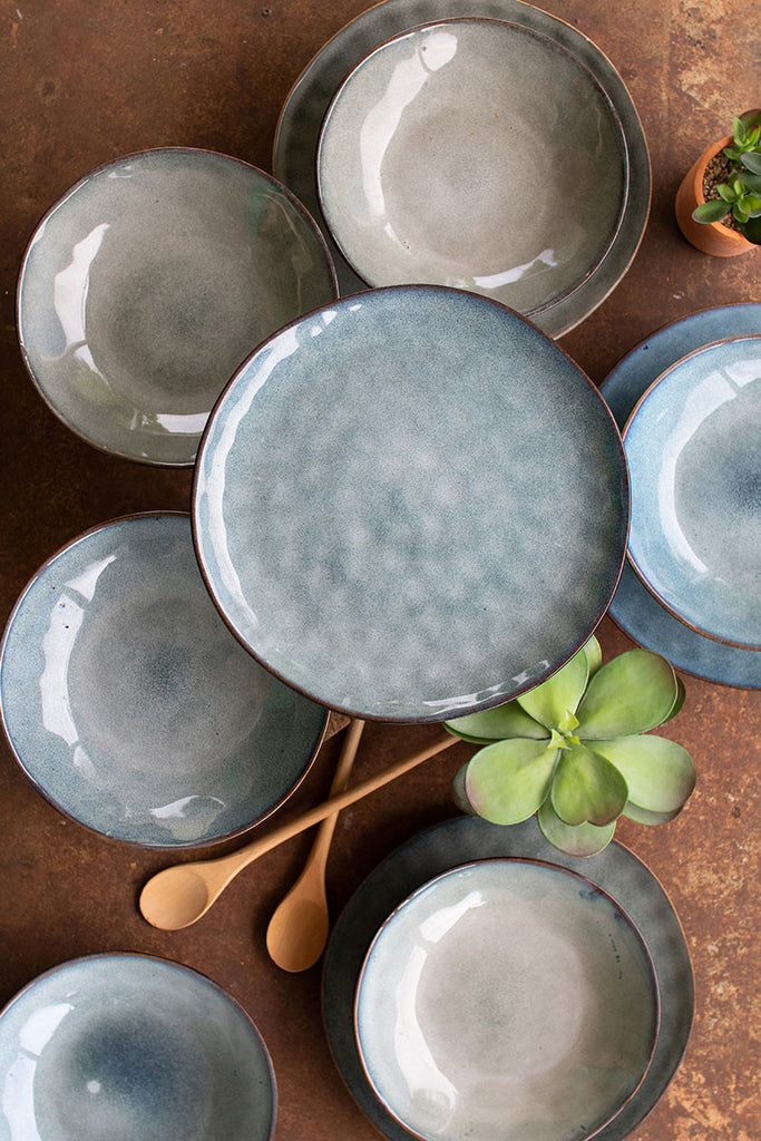 Blue plate and bowl, set of 2 - The Nifty Decor