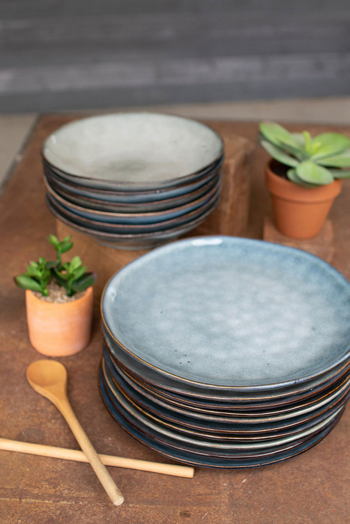 Blue plate and bowl, set of 2 - The Nifty Decor