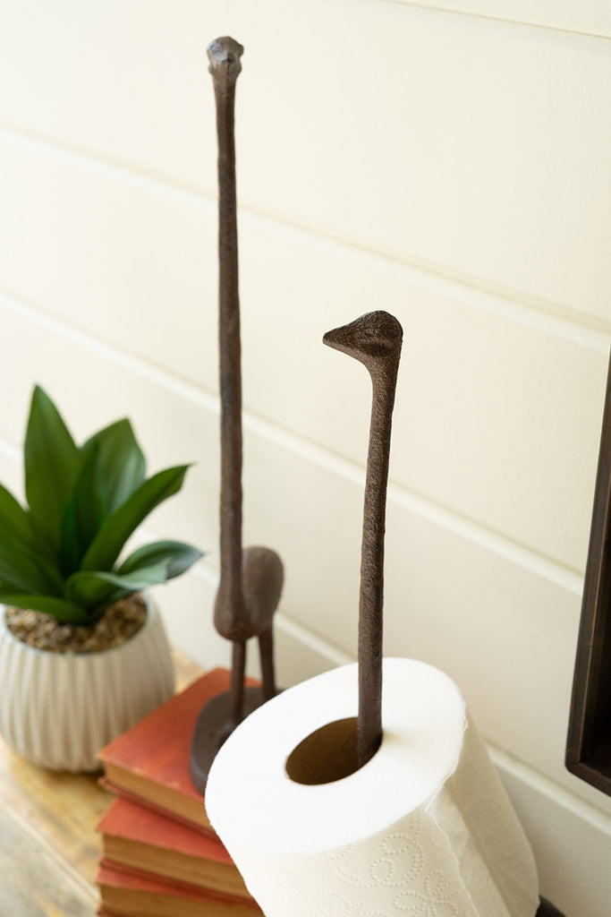 Cast iron ostrich paper holder - The Nifty Decor