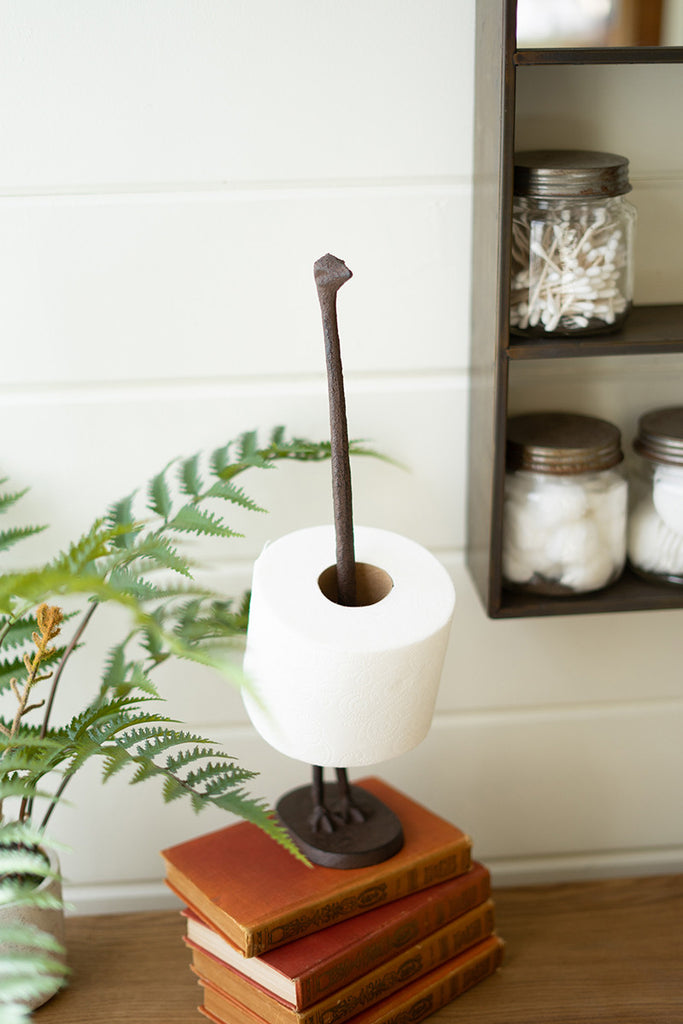 Cast iron ostrich paper holder - The Nifty Decor