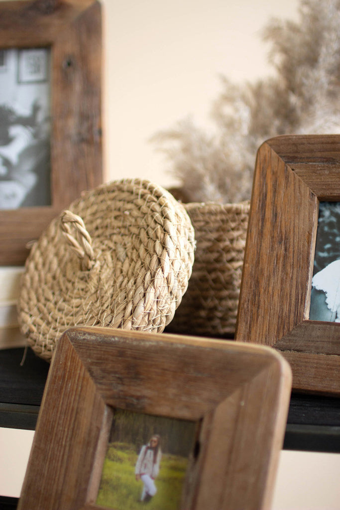 Set of 3 recycled wood photo frames - Bombay Mercantile