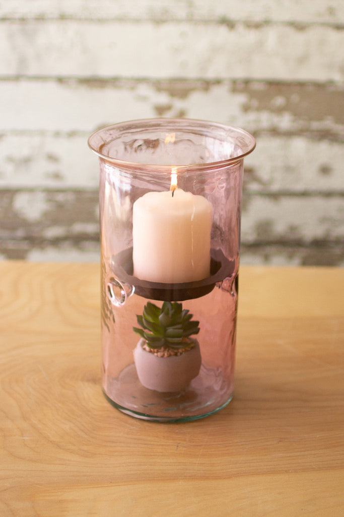 Lilac candle cylinders with rustic inserts - The Nifty Decor