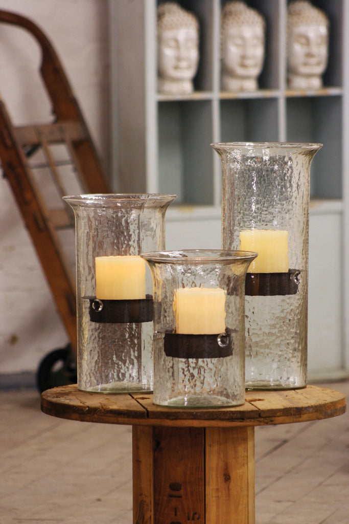 Original glass candle cylinder with rustic insert. - The Nifty Decor