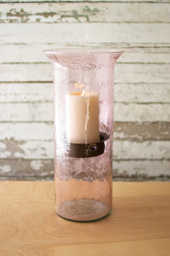 Candle cylinder with rustic inserts - The Nifty Decor
