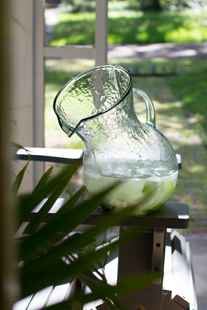 Large glass tilted pitcher - The Nifty Decor