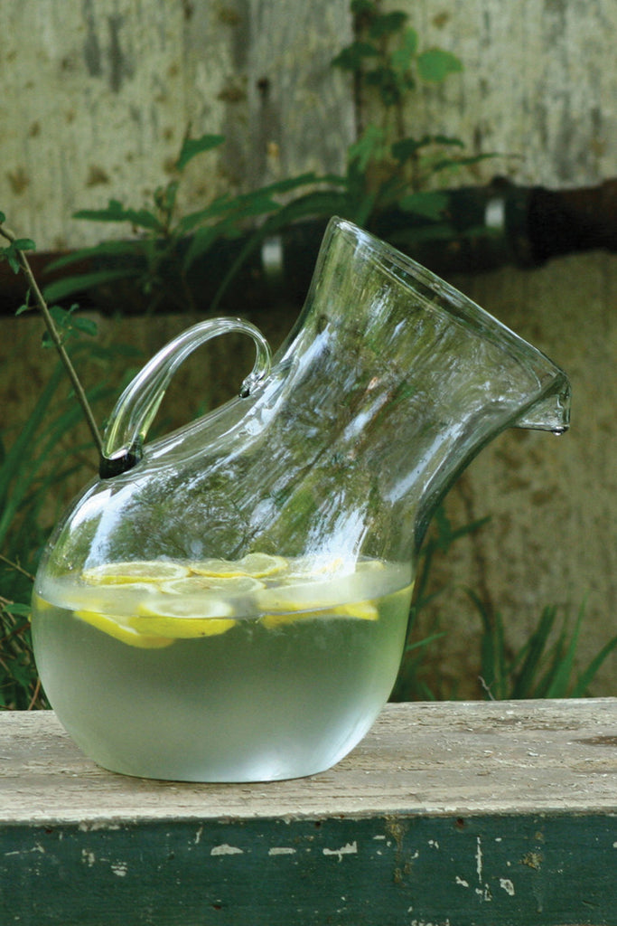 Large glass tilted pitcher - The Nifty Decor