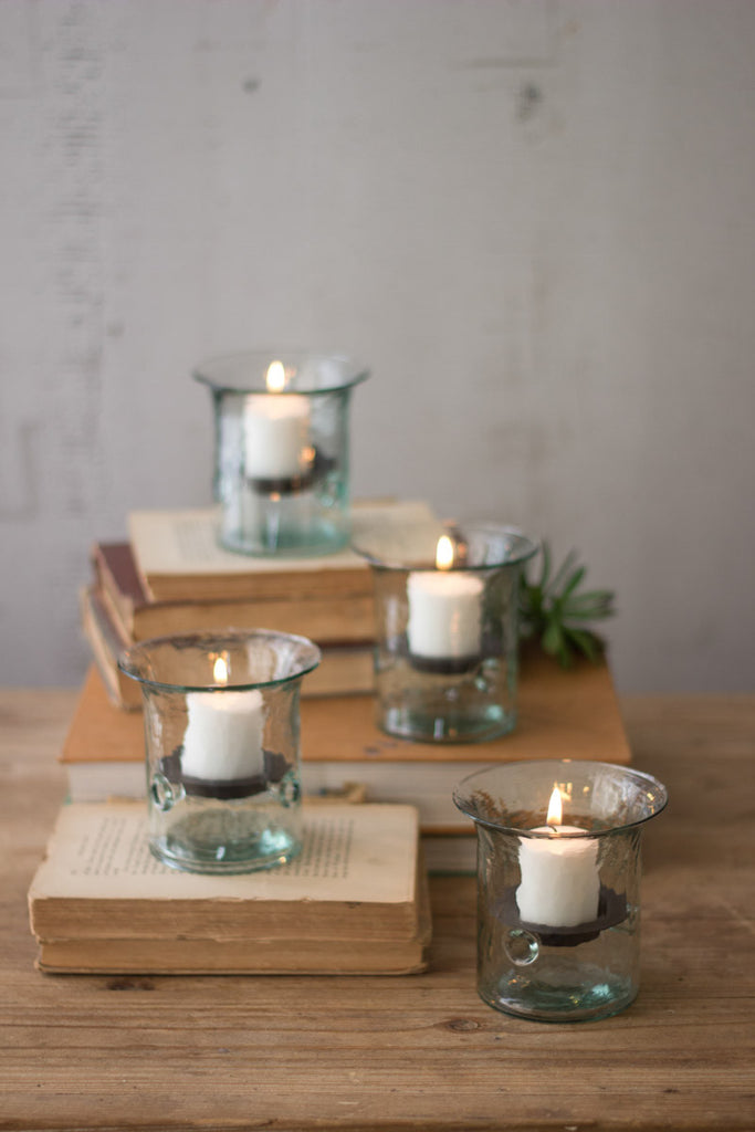 Recycled glass mini votive cylinder - The Nifty Decor