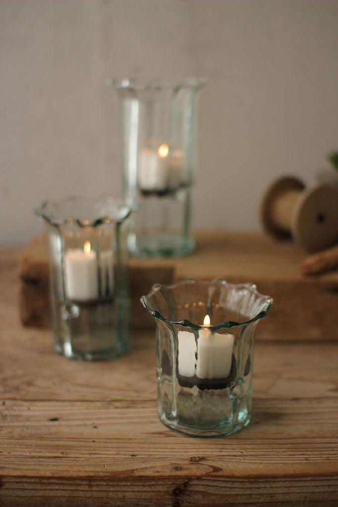 Ribbed votive cylinders, set of 3 - The Nifty Decor