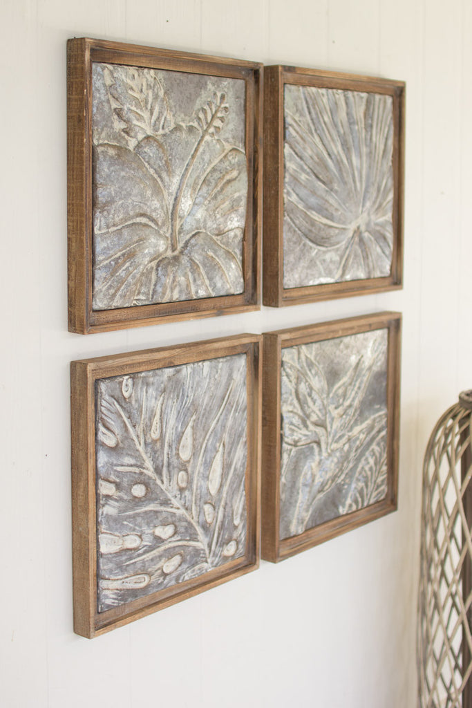 Tropical pressed tiles, set of 4 - The Nifty Decor