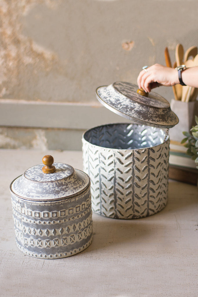 Tin canisters, set of 2 - The Nifty Decor