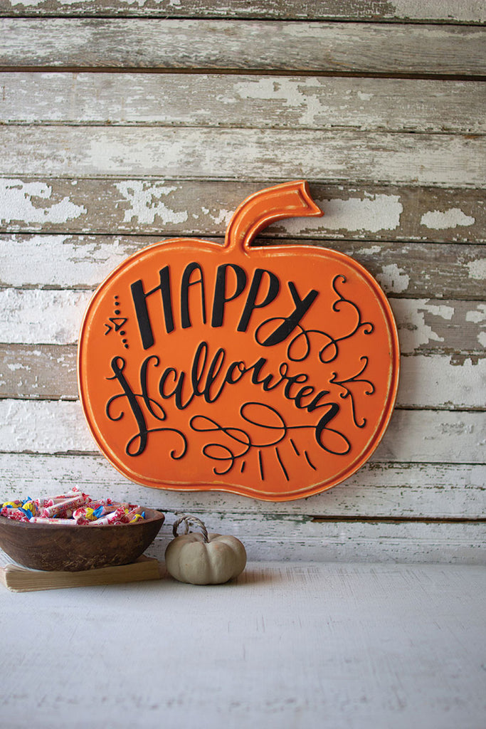 Happy halloween metal pumpkin - The Nifty Decor