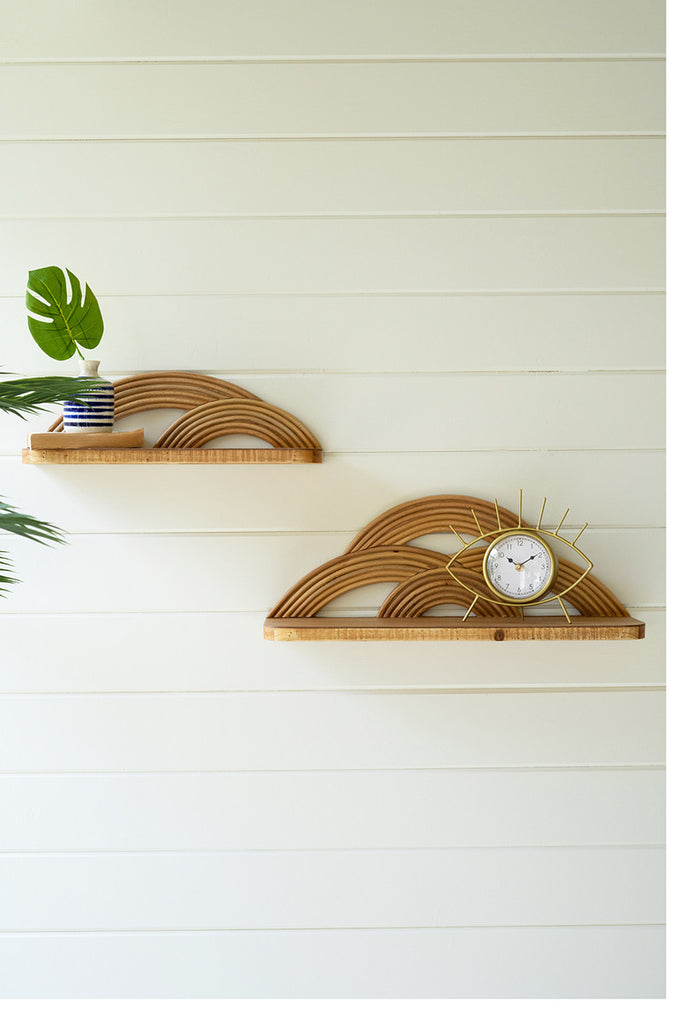 Set of 2 Shelves with arched cane detail - The Nifty Decor