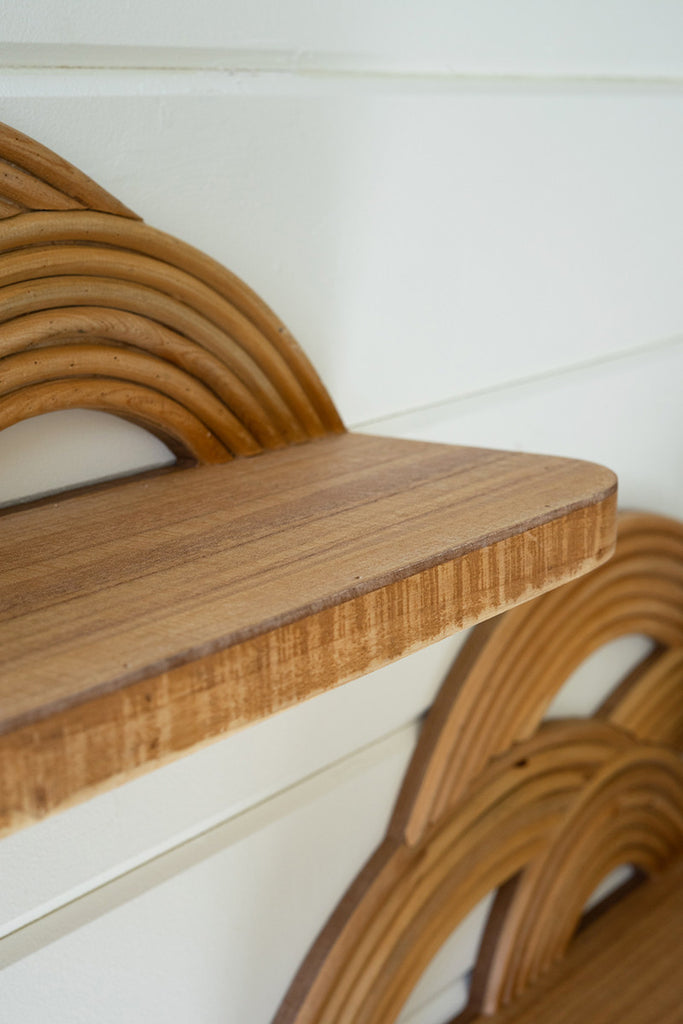 Set of 2 Shelves with arched cane detail - The Nifty Decor