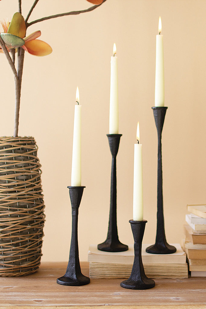 Cast iron taper candle holders, set of 4 - The Nifty Decor
