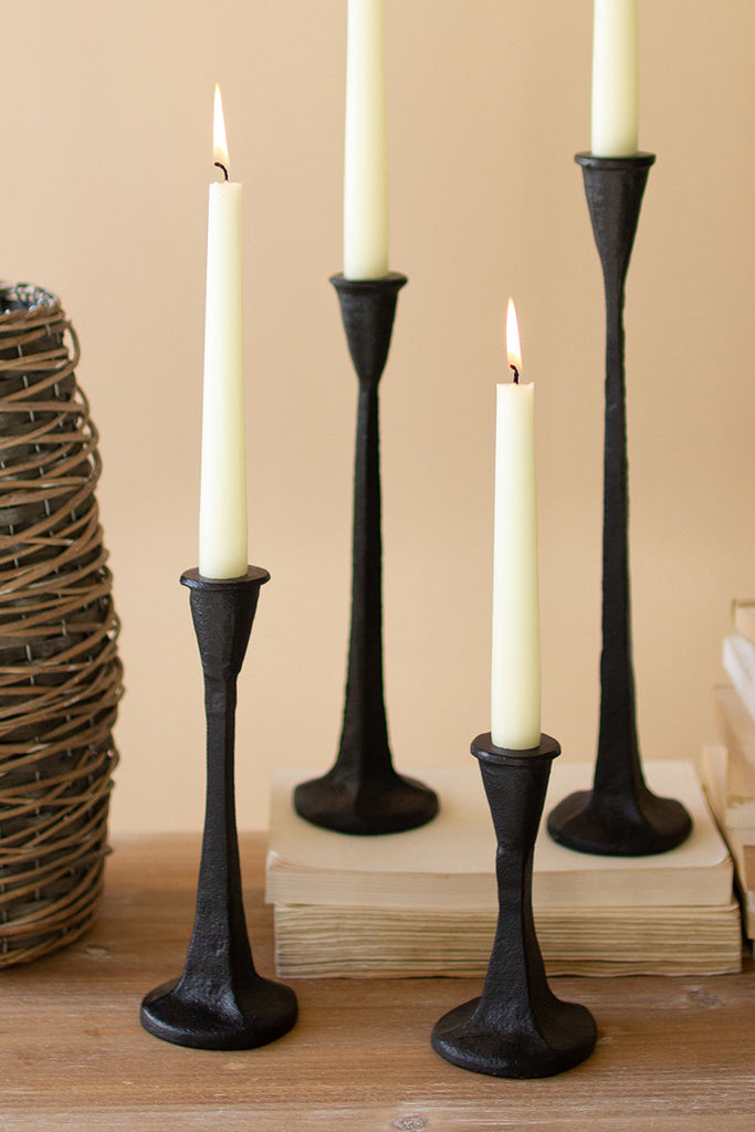 Cast iron taper candle holders, set of 4 - The Nifty Decor