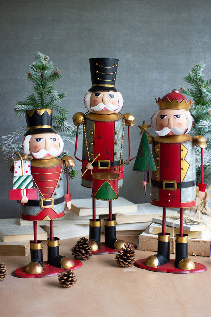 Painted metal nutcrackers, Set of 3 - The Nifty Decor