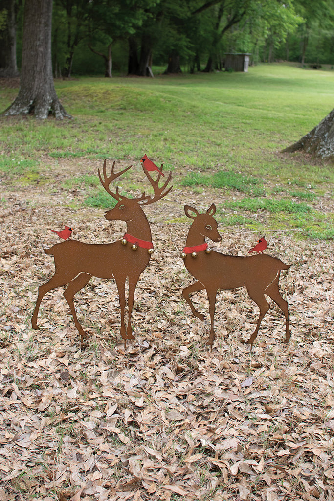 Set of 2 rustic reindeer yard art - The Nifty Decor