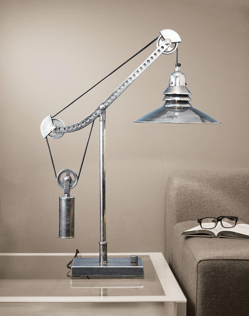 Crane table lamp top