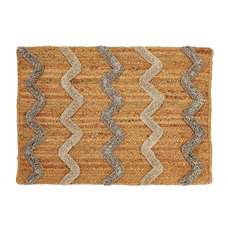 Yarn Embellished Jute Rug - Bombay Mercantile