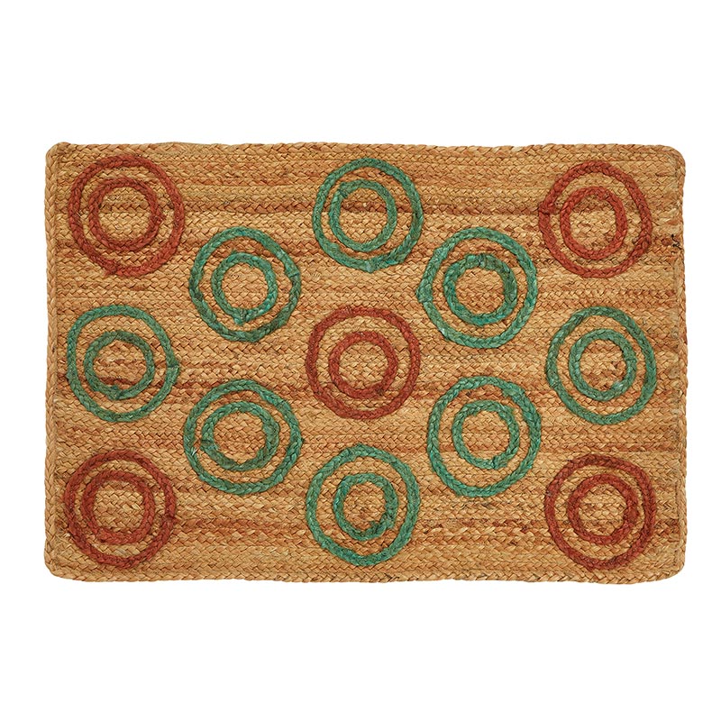 Circle Print Jute Rug - Bombay Mercantile