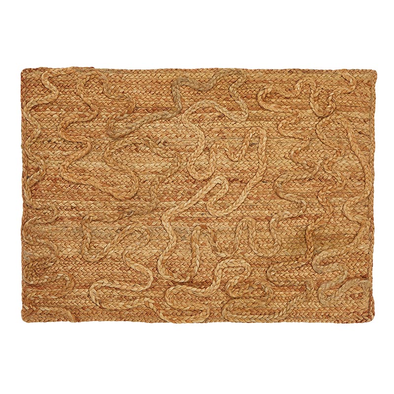 Braid Embellished Jute Rug - Bombay Mercantile