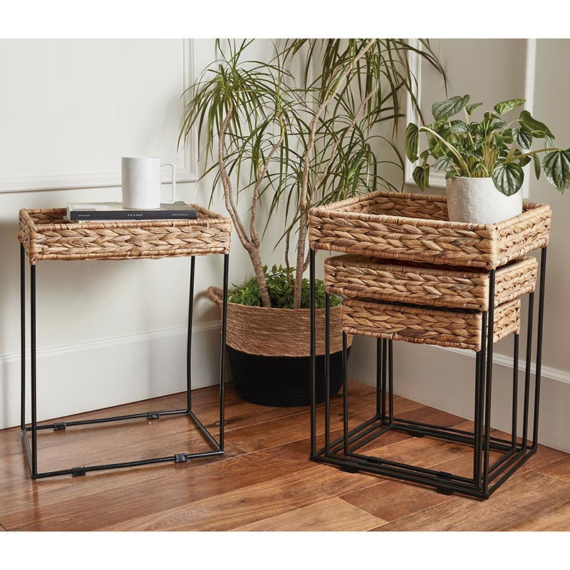 Seagrass Nested Tables - Set of 3 - Bombay Mercantile