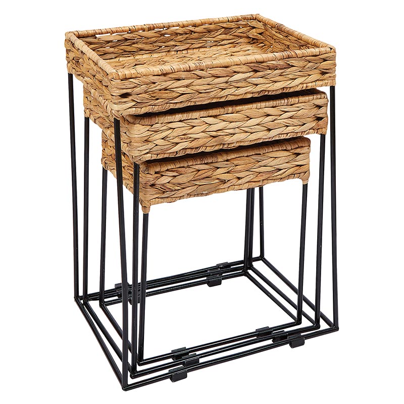 Seagrass Nested Tables - Set of 3 - Bombay Mercantile