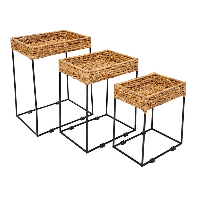 Seagrass Nested Tables - Set of 3 - Bombay Mercantile