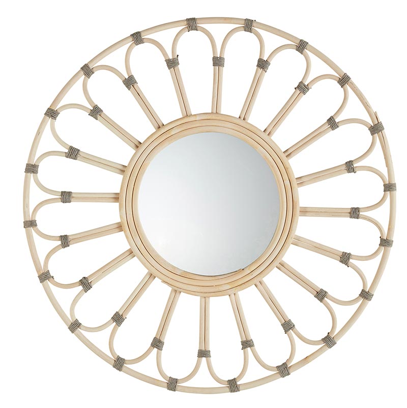Sunflower Rattan Mirror - Bombay Mercantile