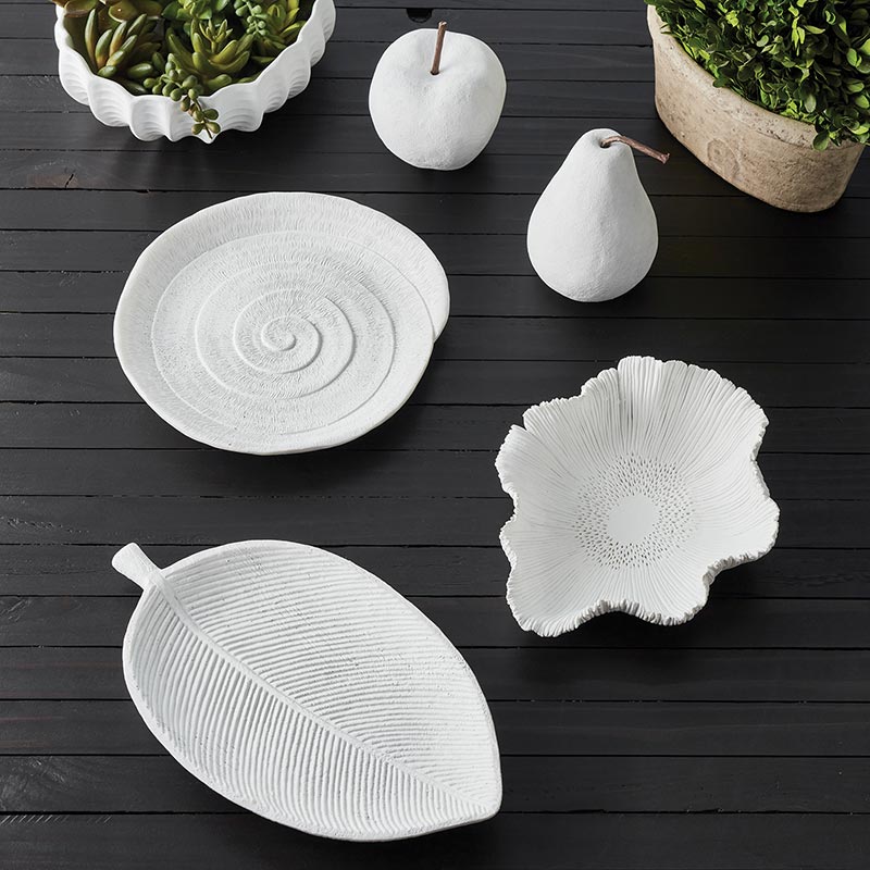 Matte White Leaf Decor, In increment of 2 - Bombay Mercantile