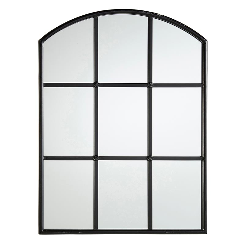 Black Window Pane Mirror - Bombay Mercantile