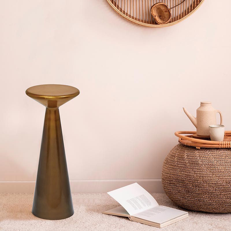 Gold Finish Stool - Bombay Mercantile