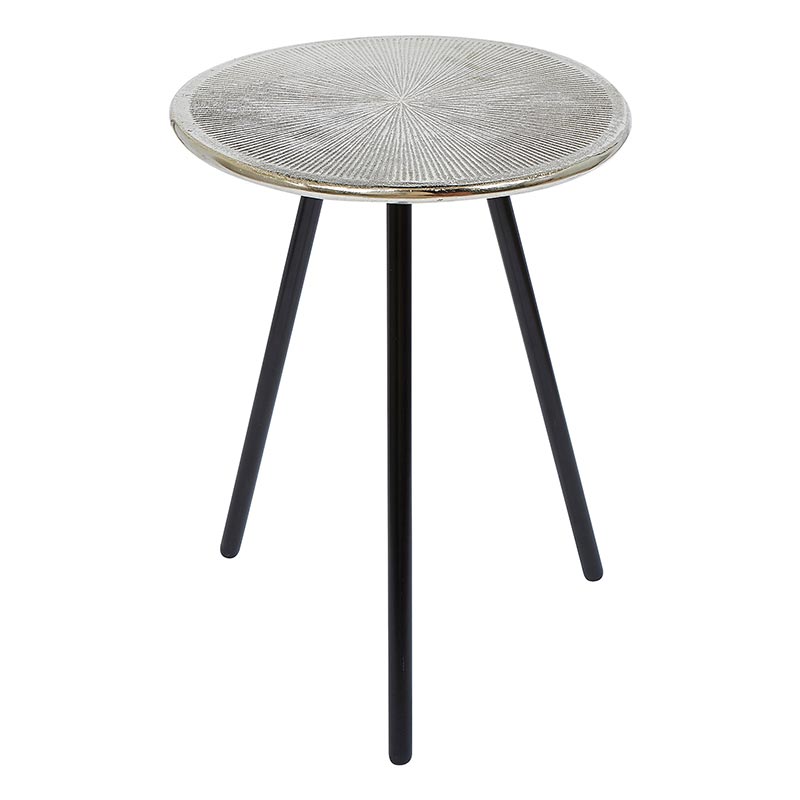 Silver Finish Stool - Bombay Mercantile