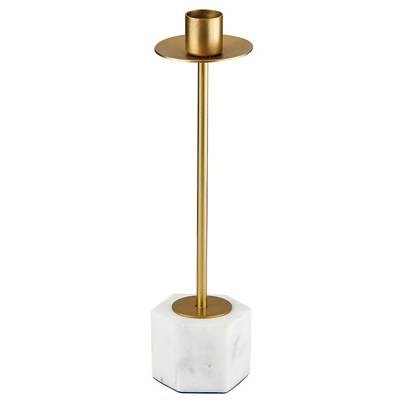 Gold Marble Candle Holder - Bombay Mercantile