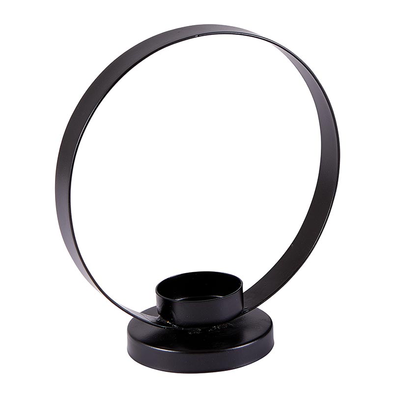 Black Round Candle Holder - Bombay Mercantile