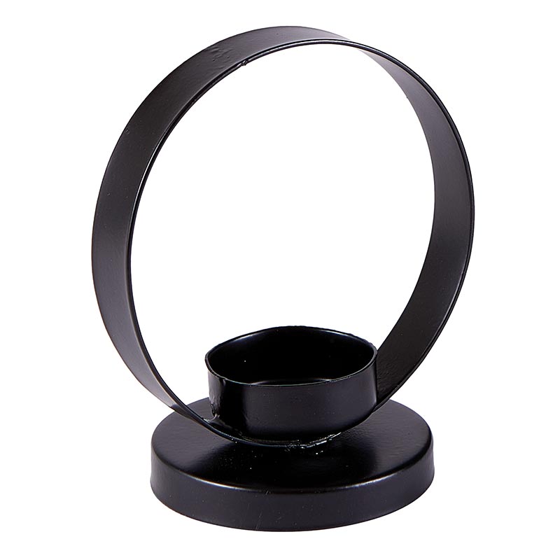Black Round Candle Holder - Bombay Mercantile