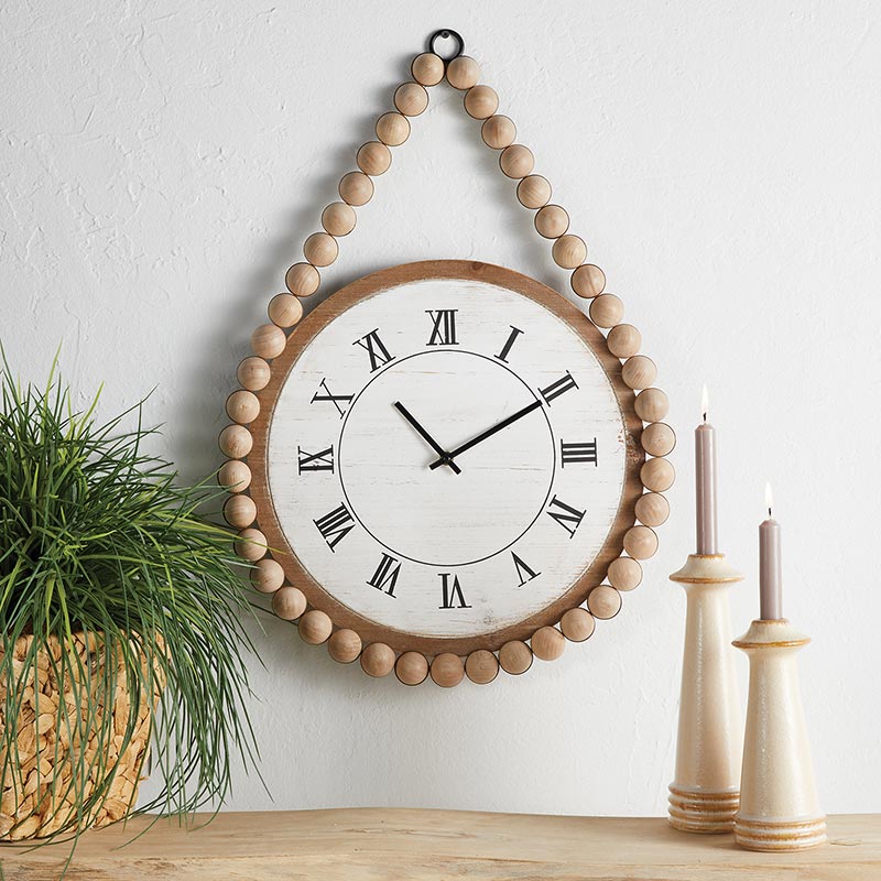 Beaded Hanging Wall Clock - Bombay Mercantile